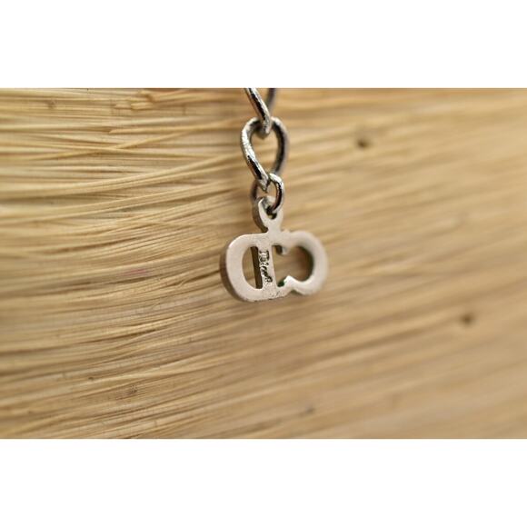 Christian Dior Vintage Block Logo Necklace Pendant Charm CD Silver Signed BinBJ - Picture 11 of 12